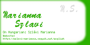 marianna szlavi business card