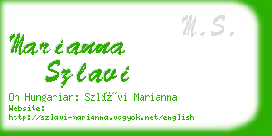 marianna szlavi business card